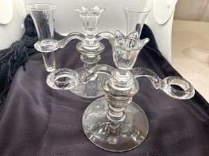lot 110 image: Pair of Candle Holders with Floral Holders