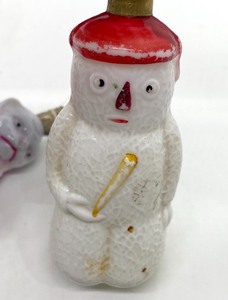 lot 117 image: Three Antique Milk Glass Christmas Bulbs - for decoration only not tested.