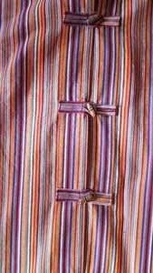 lot 42 image: Cotton Striped Mandarin Style Toggle Shirt, XL