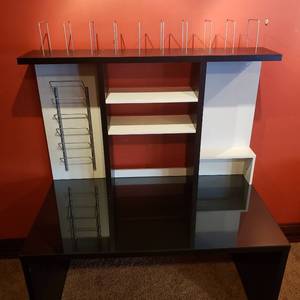 lot 35 image: Black & White Workstation Desk