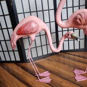 lot 6 image: Paper Mache Flamingos, Artist Made