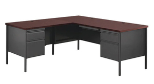 OFFICE DIMENSIONS 66 x 72 Corner LH Return Desk in BlackWalnut