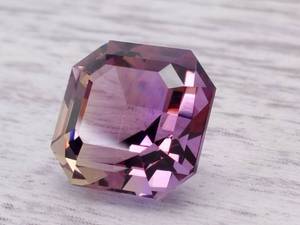 lot 20M image: Breathtaking 9.31 Carat Natural Bolivian Ametrine (Amethyst  Citrine) Asscher Cut Loose Gemstone
