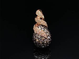lot 21 image: LeVian 2.00 Carat Chocolate and White Diamond Estate Pendant in 14k Strawberry Gold $2750