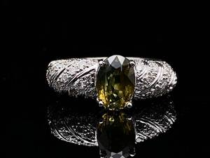 lot 31 image: 2.10 Carat Natural Alexandrite Estate Ring Surrounded by Diamonds in 18k White Gold (GIA Certification) $7500 Retail