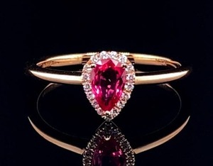 lot 38 image: Radiant Natural Ruby and Diamond Ring in 14k Rose Gold $3000 Retail