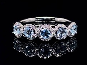 lot 34A image: Exceptionally Fine Natural Aquamarine and Diamond Ring in 14k White Gold $2700 Retail