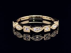 lot 57 image: Fancy Fine Diamond Ring in 14k Yellow Gold $1,799 Retail