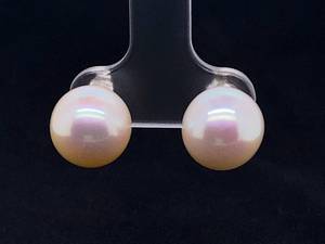 lot 51 image: Impressive 10.5 - 11 mm Akoya Pearl Stud Earrings in 14k White Gold $1,100 Retail