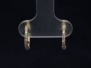 lot 56 image: Classy Fine Diamond Huggie Earrings in 14k Yellow Gold $1,999 Retail