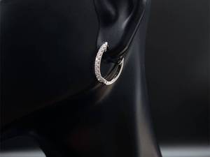 lot 58 image: Classy Fine Diamond Hoop Earrings in 14k White Gold $1,999 Retail