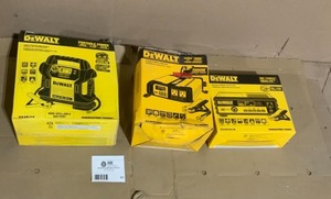 DEWALT 1400 Peak Amp Jump Starter with Digital Compressor, dewalt 1000-Watt Power Inverter, and dewalt 30 Amp Automotive 12-Volt Bench Battery Charger see pics