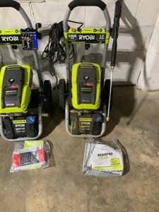 PALLET WITH 4 RYOBI 2,300 PSI 1.2 GPM HIGH PERFORMANCE ELECTRIC PRESSURE WASHERS SEE PICS
