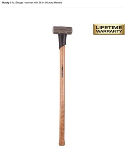 HUSKY 4LB single bit michigan axe with 35 American hickory Hdl & 6 lb. Sledge Hammer with 36 in. Hickory handle See pics