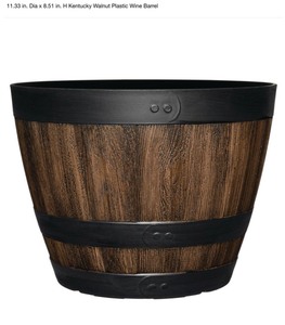 6 of 11.33 in. Dia x 8.51 in. H Kentucky walnut plastic wine Barrel see pics
