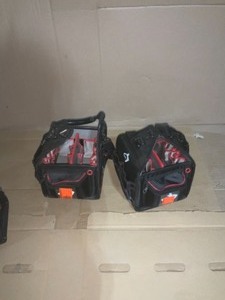 HUSKY 18 in. Tech Tool Bag and 2 10 in. Electrician tool bag with removeable tool wall not used see pics