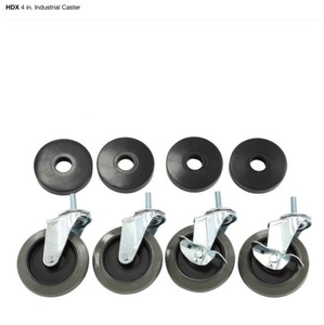 husky 5 in. black pp caster kit and hdx 4 in. industrial caster not used see pics