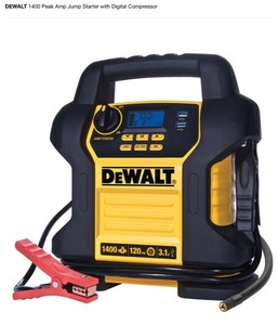 DEWALT 1400 Peak Amp Jump Starter with Digital Compressor NOT USED TESTED