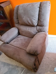 lot 11 image: Mocha Colored Microfiber Recliner