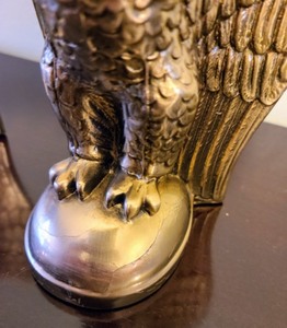 lot 15 image: Brass Eagle Bookends