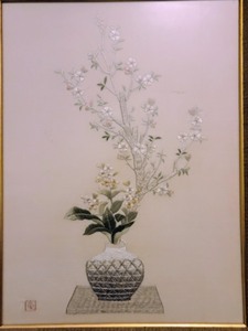 lot 14 image: Pair of Framed Embroidered Art