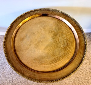 lot 50 image: Brass Topped Accent Table