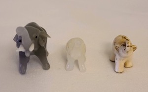 lot 67 image: Glass and Porcelain Elephant Figurines