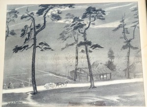 lot 126 image: Pair of Vintage Charcoal Sketches By Yoshino
