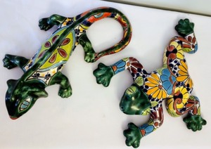lot 168 image: Painted Ceramic Geckos