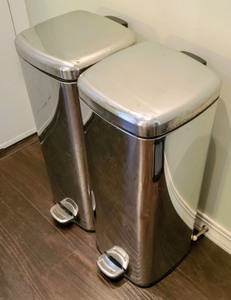 lot 262 image: Pair of Stainless Steel Trash Cans