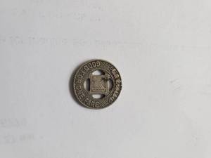 lot 13 image: Vintage 1920-1929 Minneapolis St. Ry. Co Good For One Fare, E A Crosby, streetcar, trolley or railway token. 1116