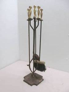 vintage fireplace tool set