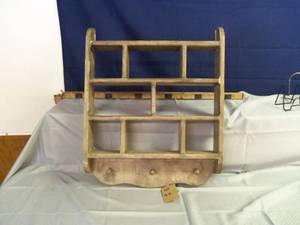 Vintage Wooden 8 cubby shelf with 3...