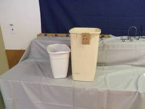 White Plastic Garbage Can...