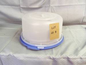 Plastic cake Container Blue and Whi...