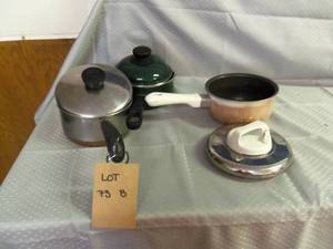 3 Metal niniature Pots different co...