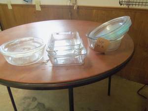 Various sized glass containers...