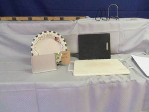 Plastic tray with metal handles Gla...