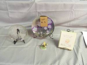 Antique glass plates with stands an...