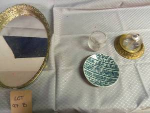 Antique Gold Mirror, Glass plate wi...