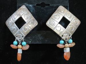 lot 77 image: Taxco Mexican Artisan Sterling Silver Earrings
