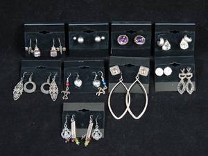 lot 98 image: 17 Sets of Earrings - Most are Sterling Silver