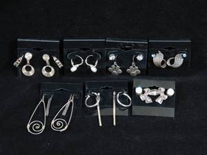lot 99 image: 13 Sets of Earrings - Most are Sterling Silver