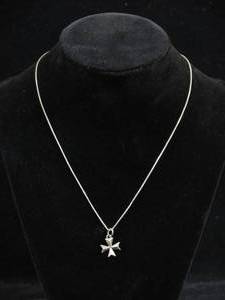 lot 55 image: Sterling Silver Chain with Maltese Cross Pendant