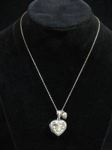 lot 34 image: Sterling Silver Chain with Antique Style Heart Locket