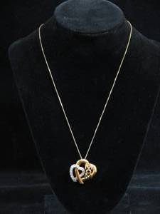 lot 42 image: Gold Plated Sterling Silver Mom Pendant with Chain