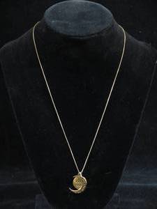 lot 59 image: Gold Plated Sterling Silver I love you to the moon and back Pendant Set