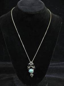 lot 52 image: Shubes Manufacturing Native American Pendant with Turquoise Stone