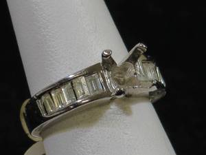lot 11 image: New Empty Set Sterling Silver Engagement Ring