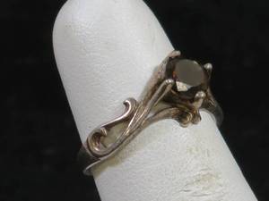 lot 12 image: Antique Ladies Sterling Silver Smoky Topaz Ring